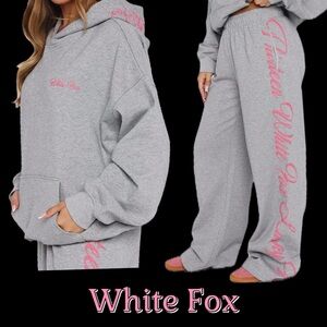 White Fox Thirteen Shaya Oversized Hoodie & Wide Leg Sweatpants NEW